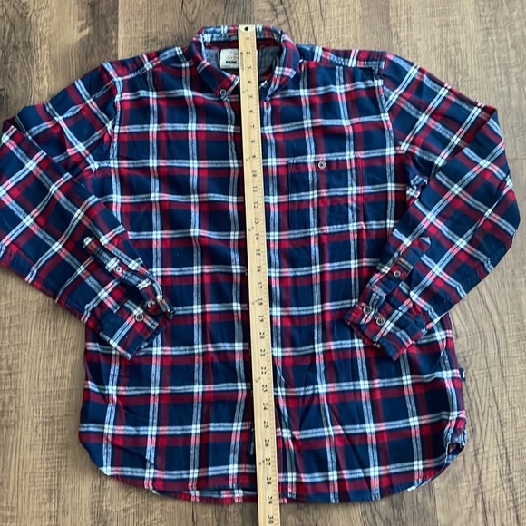 Plaid On The Road Men’s button down casual cotton work Shirt Slim fit Size XL 44 - Picture 6 of 10